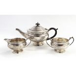 Silver three-piece teaset by William Neale,