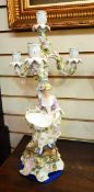 Pair late 19th/early 20th century Dresden, Hirsch, porcelain candelabra,