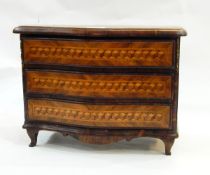 Table-top parquetry chest with serpentine front,