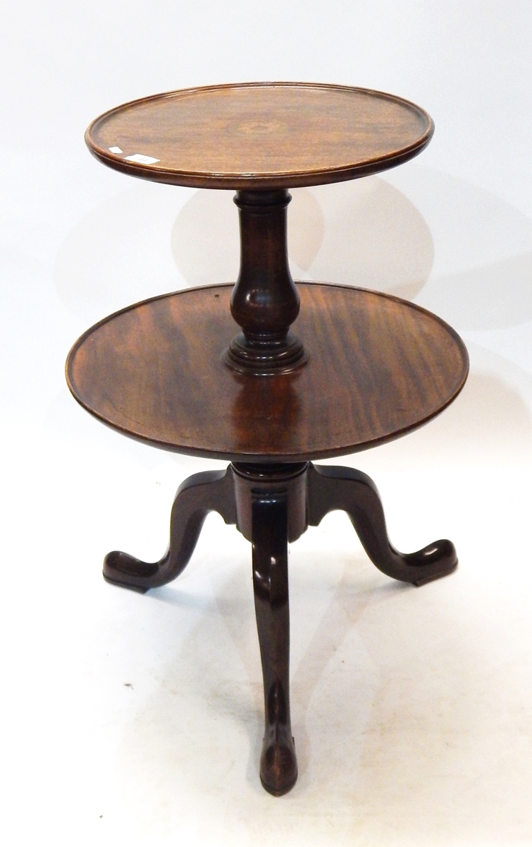 19th century mahogany circular standing Lazy Susan having graduated circular trays,