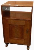 Ernest Gimson mahogany bedside cabinet, the top with visible dovetailing to the sides,