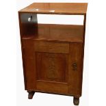 Ernest Gimson mahogany bedside cabinet, the top with visible dovetailing to the sides,