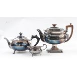 Quantity of silver plate to include pedestal teapot, further teapot,