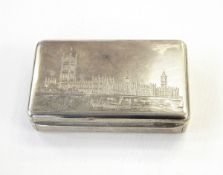 Silver snuff box, maker's mark rubbed but possibly by Asprey & Co Limited, London 1959,