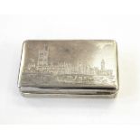 Silver snuff box, maker's mark rubbed but possibly by Asprey & Co Limited, London 1959,