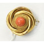 Victorian gold-coloured coral brooch,