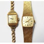 Lady's 9ct gold bracelet watch on a stylised ladder bracelet and lady's Winegartens 9ct gold