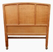 Sidney Barnsley oak single head and footboard both arched with triple framed fielded panels,