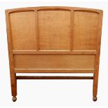 Sidney Barnsley oak single head and footboard both arched with triple framed fielded panels,