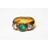 18ct gold, emerald and diamond ring by Tom McEwan,