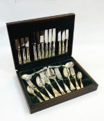 Canteen of silver plated Queens pattern flatware in fitted case and other silver plated flatware to