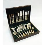 Canteen of silver plated Queens pattern flatware in fitted case and other silver plated flatware to