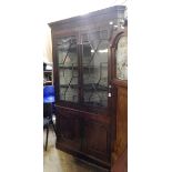 19th century mahogany standing corner cupboard,