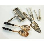 Set of six silver plate fiddle, thread and shell pattern table forks by Elkington & Co,