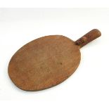 Robert Thompson of Kilburn Mouseman oak cheese board of oval form with carved mouse signature to