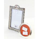 Silver photograph frame, Birmingham 1901 of rectangular form with gadrooned bead border,