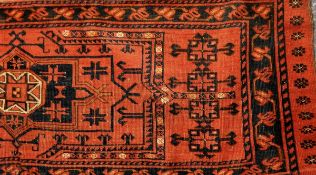 Eastern wool runner with red ground,