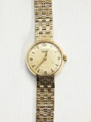 Lady's 9ct gold Longines bracelet watch with circular dial,