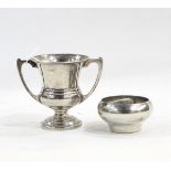 Two-handled sporting cup, Birmingham 1922, 2oz and small bowl stamped 'silver', 1.