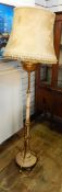 Brass and painted standard lamp converted from oil,