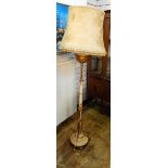 Brass and painted standard lamp converted from oil,