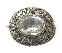 Arts & Crafts silver brooch of oval form,