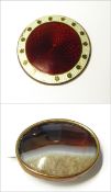 Victorian tortoiseshell and pique work brooch in the form of a Maltese cross,