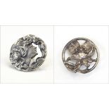 Set of six Edwardian silver buttons by Crisford & Norris, Birmingham 1903,