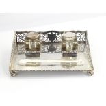 Silver inkstand by A & J Zimmerman Limited, Birmingham 1919,