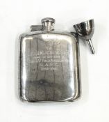 Silver quarter pint hip flask by James Dixon & Sons Limited,