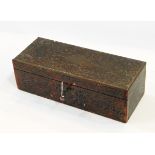 Lacquer box with faux-tortoiseshell inlay, floral and scroll brass decoration,