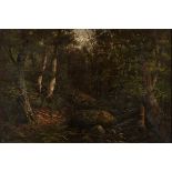 American School (Late 19th century)Ê Forested Landscape with Streamoil on canvasunsignedframed37 x