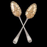 Georgian Sterling Berry SpoonsÊ English, 1802. A pair of sterling silverÊberry spoons having gilt