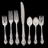 International Sterling Partial Joan of Arc Flatware ServiceÊ American, 20th century. A forty-eight