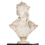 Pietro Bazzanti (Italian, ca 1823-1874)Ê Florentine Woman Bustmarble on separate marble base Êsigned