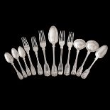 Indian Colonial Silver Flatware by Various MakersÊ 19th century. An assembled group of silver