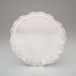 Birmingham Sterling SalverÊ English, 1915. A sterling silverÊsalver with stepped, scalloped edge,