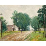 Homer G. Davisson (American, 1866-1957)Ê A Rainy Day at Jalapaoil on boardsigned l.r. and on reverse