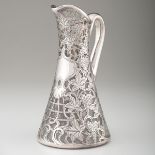Alvin Silver Overlay PitcherÊ American, early 20th century. A glass pitcher with chased silver
