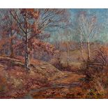 John William Vawter (American, 1871-1941)Ê Fall Landscape with Pathoil on boardsigned l.r.framed