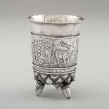 Continental Silver Hunt CupÊ Likely German, 19th century. A silver cup decoratedÊwith embossed