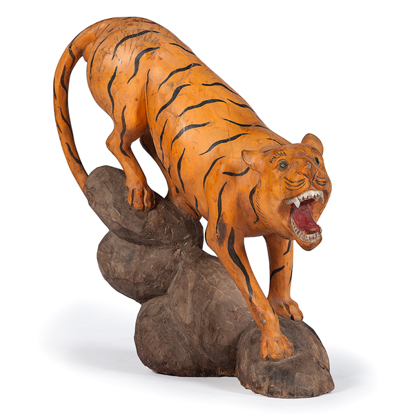 FolkArtTigerCarving,SignedC.L.BullÊ