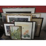 A large collection of various prints.