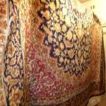 A Persian Keshan style carpet the blue f