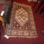 A hand knotted wool Qasghai rug the beig