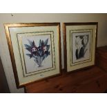 A pair of prints of flowers by B.S Williams, in gilt frames. (2) 30 x 23cm