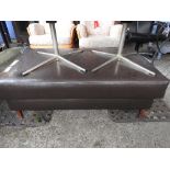 A contemporary leather stool H46 x W42cm