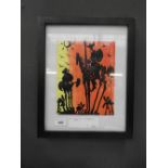 An abstract figural study in ebonised frame 24x18cm