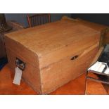 A 20th century pine dome topped chest 57cm(L) 46cm(D) 31cm(H)