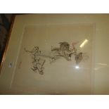 A limited edition lithograph female figure signed Bezard framed and glazed